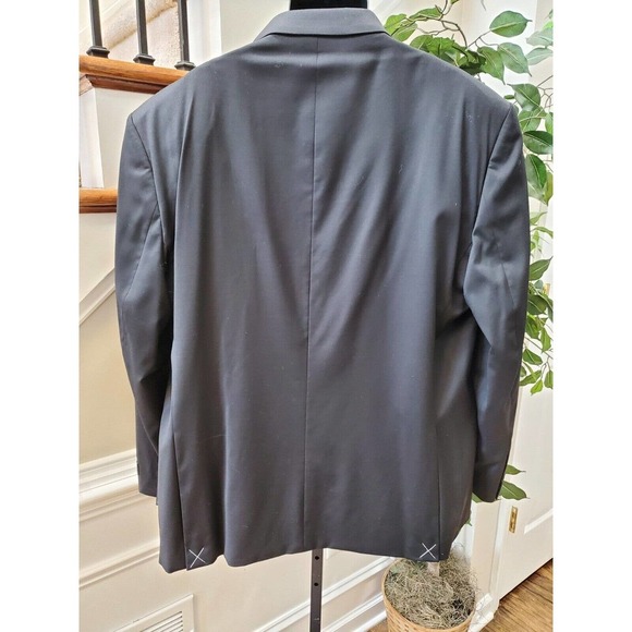 Awearness Kenneth Cole Solid Blue Wool Single Breasted Two Buttons Blazer 54L - Picture 7 of 12